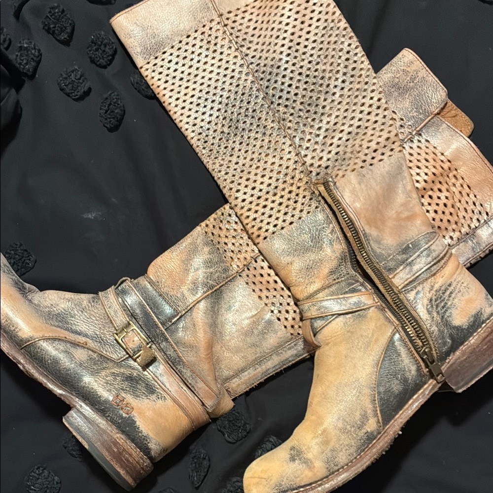 Stylish Perforated Leather Boots